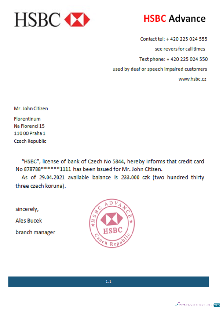 Download Czech HSBC reference Photoshop template